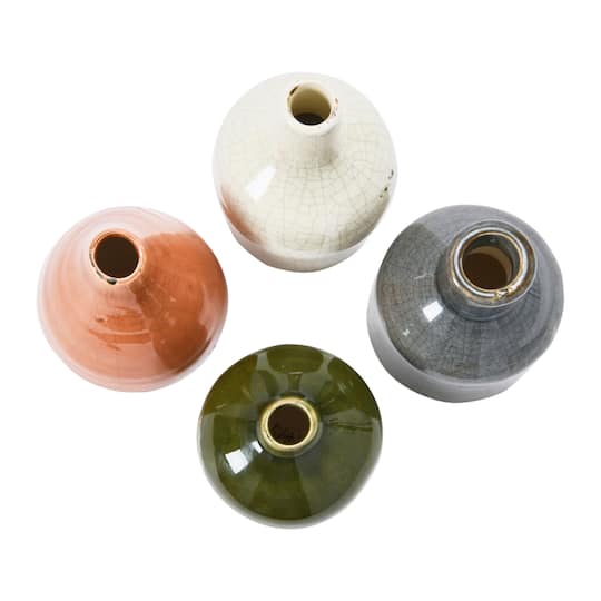 Hello Honey® Stoneware Crackle Glaze Bud Vase Set